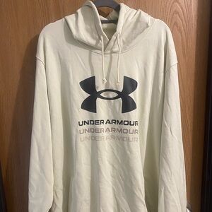 Under Armour Men’s Cream Hoodie with Black Logo